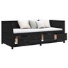 vidaXL Day Bed Black Solid pine wood Small Twin Day Bed Rectangular