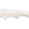vidaXL Day Bed White Solid pine wood Double Convertible Day Bed