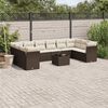 vidaXL Garden Sofa Set Brown PE rattan Large Modular Garden Sofa Set