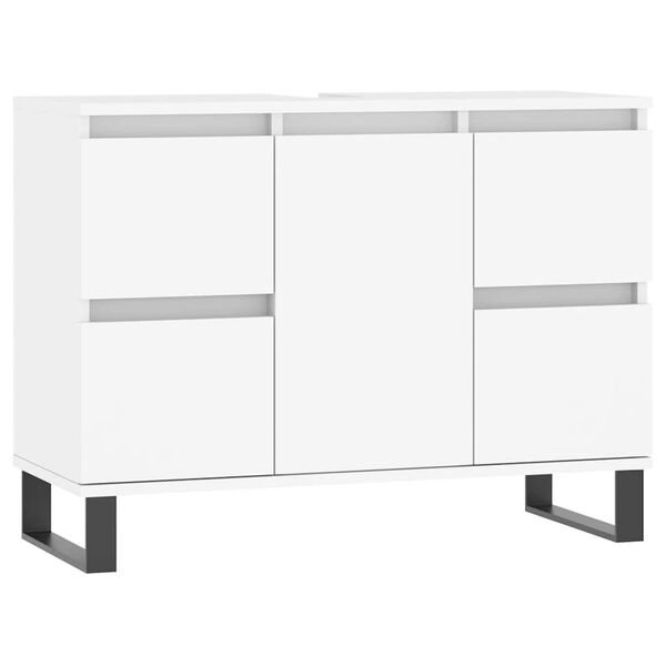 vidaXL Bathroom Cabinet White Engineered wood and iron Medium