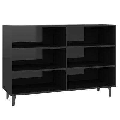 vidaXL Sideboard High Gloss Black 40.7"x13.8"x27.6" Engineered Wood