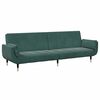 vidaXL Sofa Bed Dark Green Velvet, Wood, Metal Standard