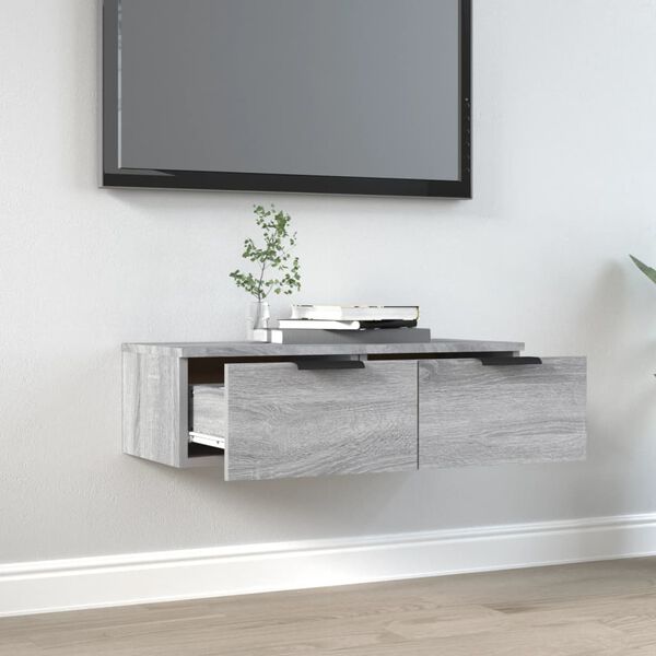 vidaXL Wall Cabinet Grey Sonoma Engineered Wood Medium Wall Cabinet