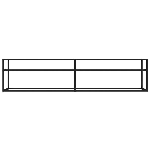 vidaXL TV Cabinet Black Tempered glass, powder-coated steel Large