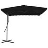 vidaXL Garden Parasol Black Polyester, Powder-Coated Steel Large