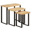 vidaXL Nesting Table Natural wood, Black