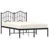 vidaXL Bed Frame Black Powder-Coated Steel 47.2x79 in Bed Frame
