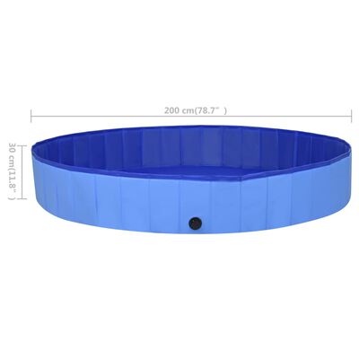 vidaXL Foldable Dog Swimming Pool Blue 78.7"x11.8" PVC