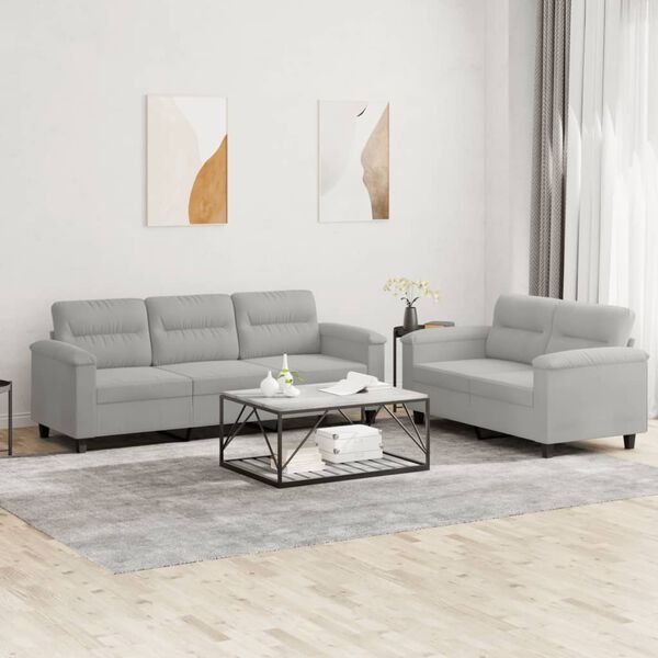 vidaXL Sofa Set Light Grey