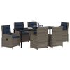vidaXL Garden Dining Set 7 pcs Gray Poly rattan