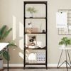 vidaXL Bookcase Brown Oak Engineered Wood and Metal Medium Bookcase