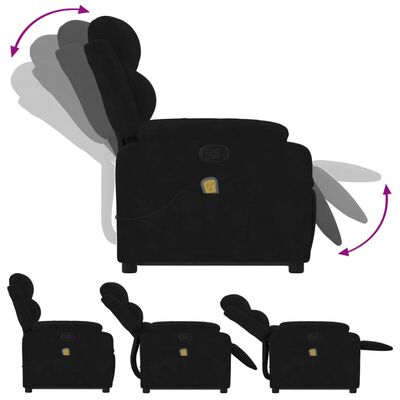 vidaXL Stand up Massage Recliner Chair Black Velvet