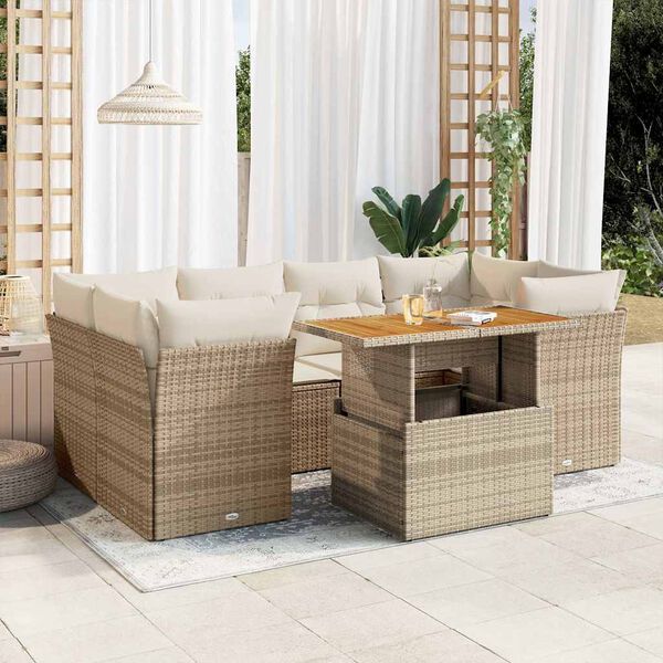 vidaXL Garden Sofa Set Beige