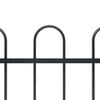 vidaXL Garden Fence with Hoop Top Steel 71.3" x 23.6" Black