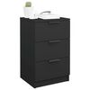 vidaXL Bedside Cabinet Set of 2 Black Engineered wood Medium