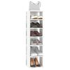 vidaXL Shoe Cabinet High gloss white Engineered wood Tall and narrow