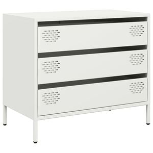 vidaXL Sideboard White Cold-rolled steel Medium Sideboard Rectangular