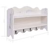 vidaXL Coat Rack White Paulownia wood Medium Wall mounting Coat Rack