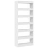 vidaXL Book Cabinet White 31.50 x 11.81 x 77.95 in Engineered Wood