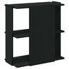 vidaXL Bookcase Black Engineered Wood 3-Tier Bookcase Rectangular