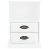 vidaXL Bedside Cabinet High gloss white Engineered wood Compact