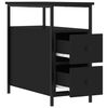 vidaXL Bedside Cabinet Black Engineered wood Compact Adjustable Feet