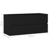 vidaXL Sink Cabinet Black Engineered Wood Medium Rectangular
