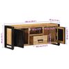vidaXL TV Cabinet Black and brown Solid rough mango wood, iron Medium