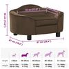 vidaXL Dog Sofa Brown Plush, solid pine wood, foam 26.4 x 18.5 x 14.2 in