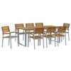 vidaXL Garden Dining Set 9 pcs Grey Solid Acacia Wood