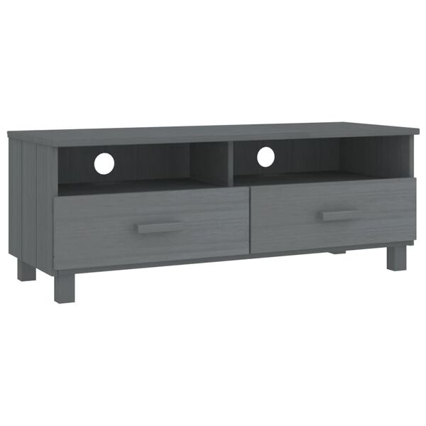 vidaXL TV Stand HAMAR Dark Gray 41.7"x15.7"x15.7" Solid Wood Pine
