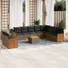 vidaXL Garden Sofa Set Grey PE rattan Large Adjustable Feet