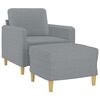 vidaXL Sofa Chair With Footstool Light Grey