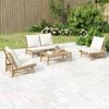 vidaXL Garden Lounge Set Cream white, Natural Bamboo Bamboo, Polyester