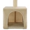vidaXL Cat Tree Beige Particle board, soft plush, sisal rope 21.7 in
