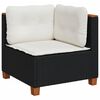 vidaXL Garden Sofa Set Black and Cream White