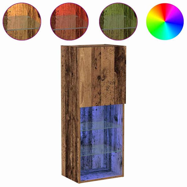 vidaXL TV Cabinet Set Wall-mounted Old Wood 15.94 x 11.81 x 40.16 in