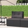 vidaXL Garden Middle Sofa Black PE rattan 21.3 in x 21.3 in x 21.7 in