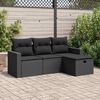 vidaXL Garden Sofa Set Black PE rattan, polyester, powder-coated steel