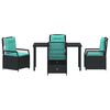 vidaXL Garden Dining Set 5 pcs Black poly rattan