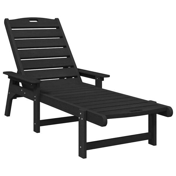 vidaXL Sun Lounger 2 pcs Black 76.97 x 20.87 x 38.78 in Polyethylene