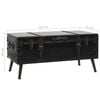 vidaXL Coffee Table Black MDF, Faux Leather, Steel 40.2 x 20.1 x 18.9 in