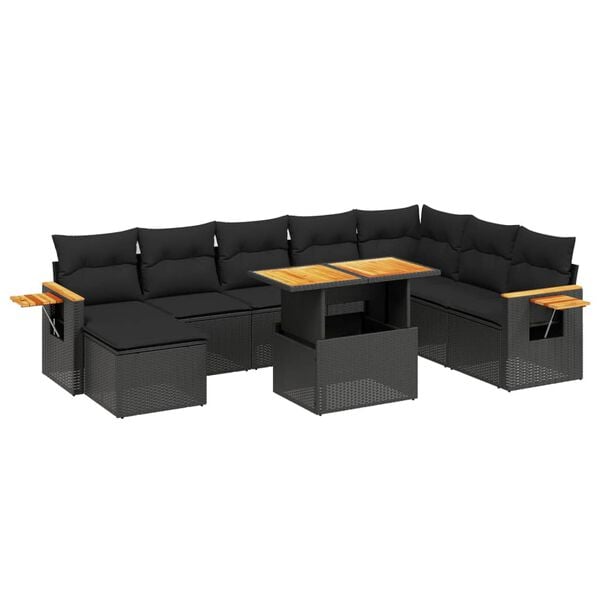 vidaXL Garden Sofa Set Black