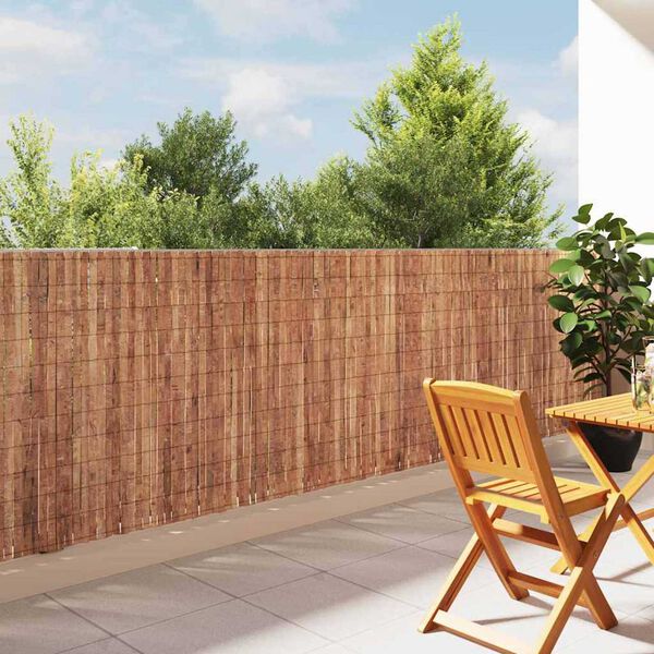 vidaXL Bark Fence Brown 400 x 125cm Bark
