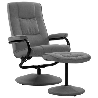 vidaXL Recliner Chair with Footrest Light Gray Fabric