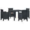 vidaXL Garden Dining Set 5 pcs Anthracite Polt rattan