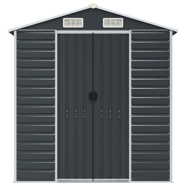 vidaXL Garden Shed Anthracite Galvanized Steel Large Garden Shed