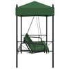 vidaXL Garden Swing Bench Green Powder-Coated Steel Large