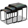 vidaXL Side Table Set of 3 Multicolour Solid reclaimed wood and steel