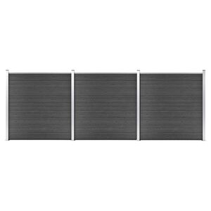 vidaXL Fence Panel Set WPC 207.1"x73.2" Black